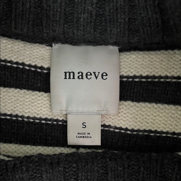 Maeve Black and White Striped Sweater - Picture 6 of 8